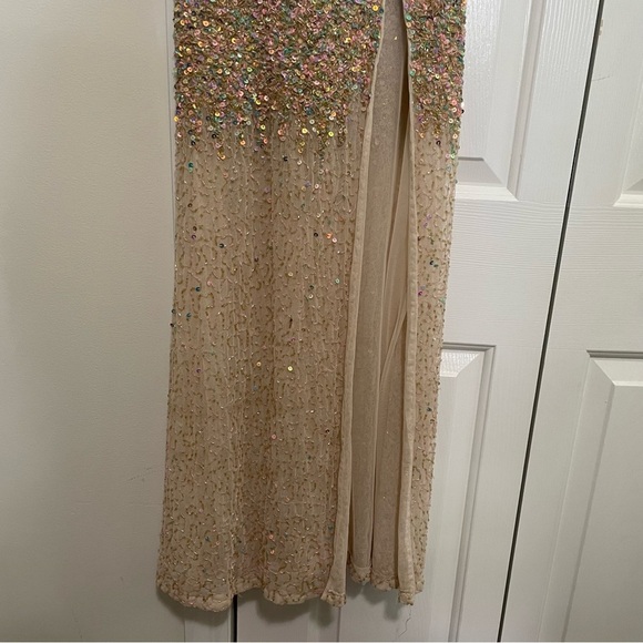 Cassandra Stone Rose Gold HighNeck Sweeping Back Formal/Prom/BlacktieGown Size 0 - Picture 5 of 14